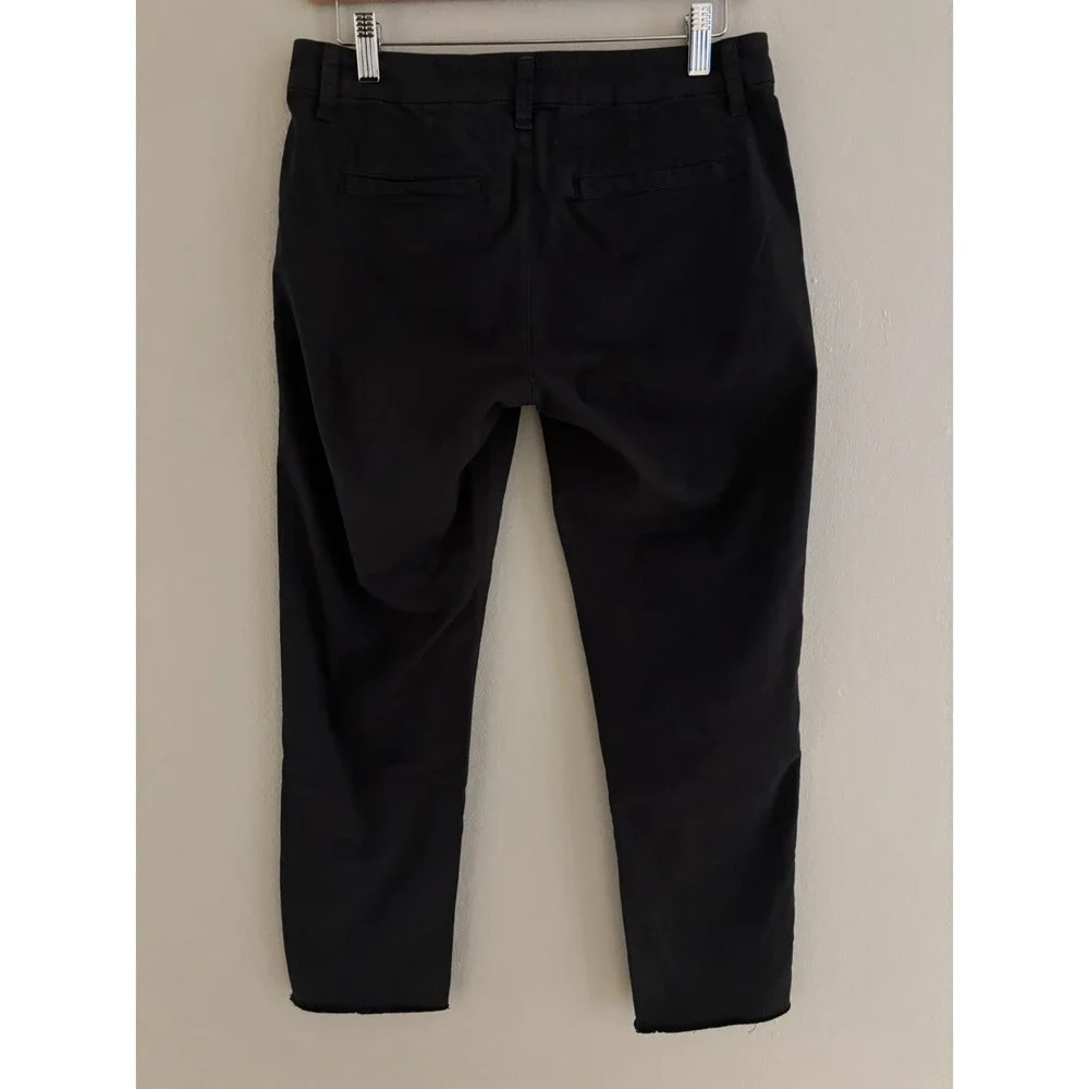 Frank & Eileen Pants Black Wicklow Cropped Raw Hem Women's Classic Preppy Chic 2
